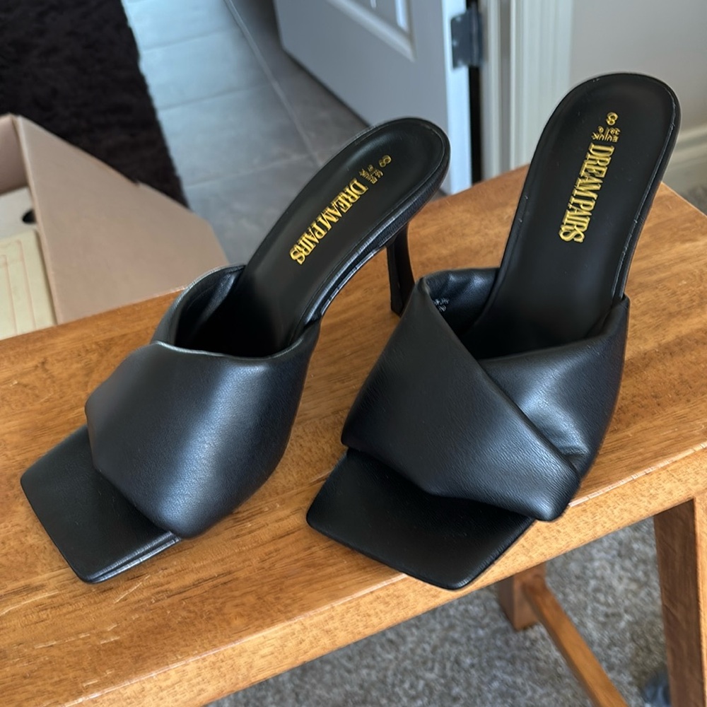 Item # B16 - Black Open Toed High Heels